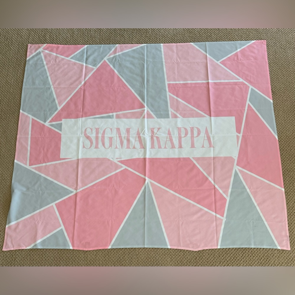 Sigma Kappa Mosaic Geometric Tapestry 50”x60” Pink/Gray